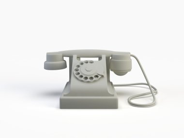 old phone on white background. 3 d render. object 