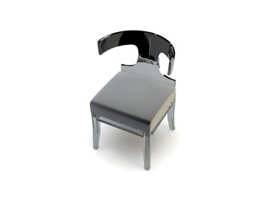 3 d rendering of a metal chair 