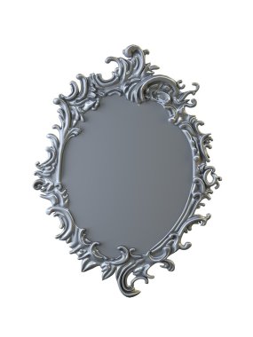 abstract silver metallic frame 