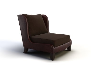 modern black armchair on a white background 