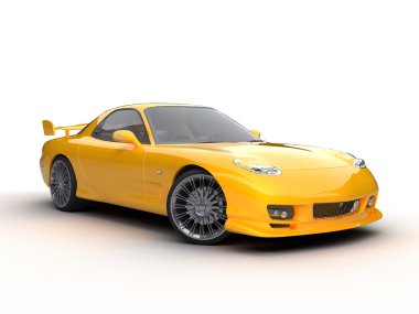modern yellow sport car 