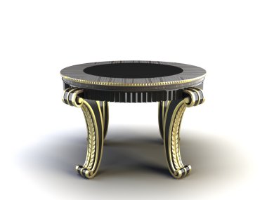 3 d model of a classic table isolated on white background 