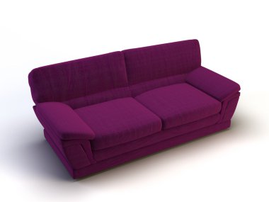 purple modern sofa on white background 