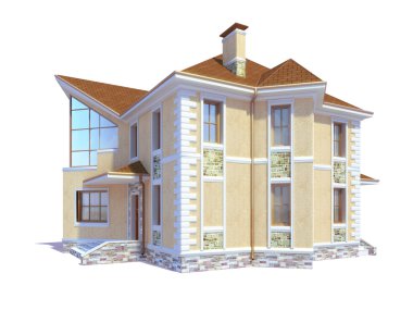 the 3 d rendering of a classic building 