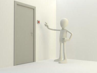 3 d man with key 