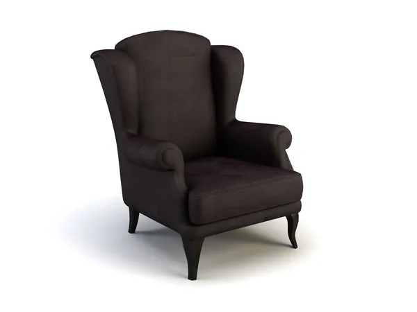 Black Leather Chair Isolated White — Fotografia de Stock