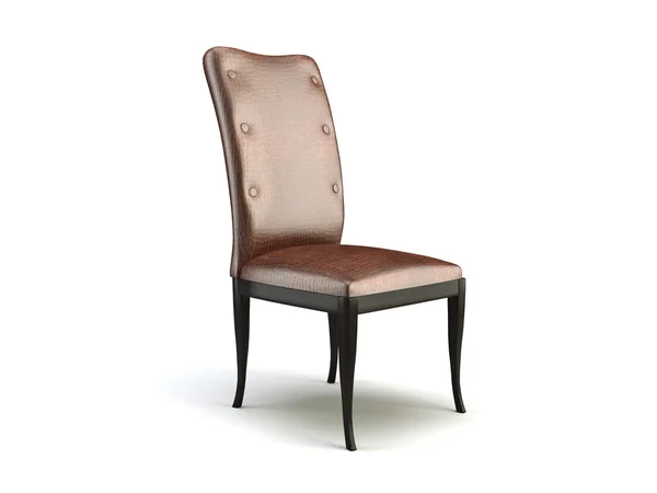 Modern Black Leather Chair Isolated White — Zdjęcie stockowe