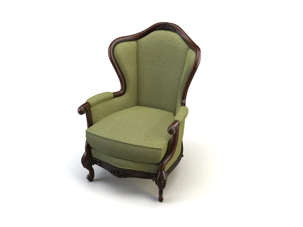 Cadeira Vintage Clássico Isolado Fundo Branco — Fotografia de Stock