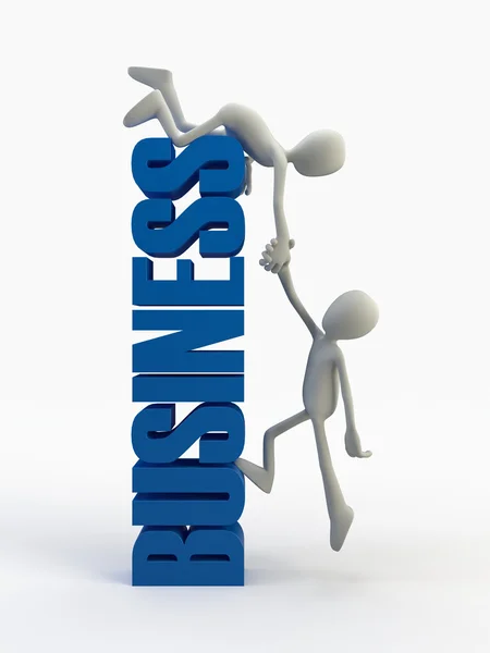 3 d business people with business word 