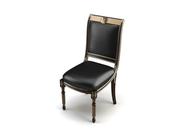 Old Black Chair Isolated White Background Clipping Path — Photo