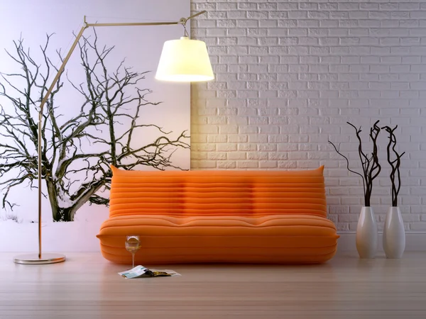 Bright Interior Modern Style Render — 스톡 사진