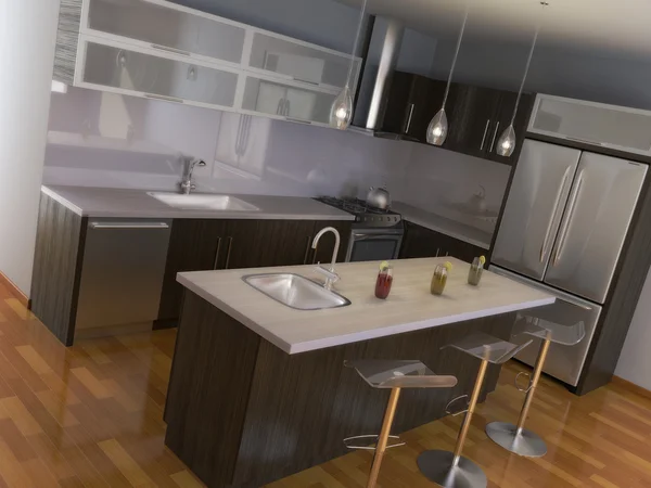 Modern Kitchen Room Furniture Modern Apartment — Stok fotoğraf