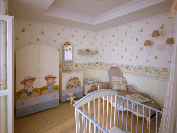 Habitación Bebé Con Cuna — Foto de Stock