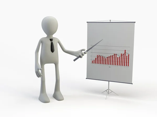 Man Presenting Financial Chart — Stock Photo, Image
