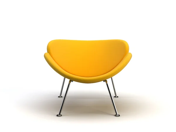 Beyaz Arkaplanda Izole Edilmiş Sarı Sandalye — Stok fotoğraf