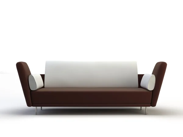 Nowoczesna Sofa Białym Tle — Zdjęcie stockowe