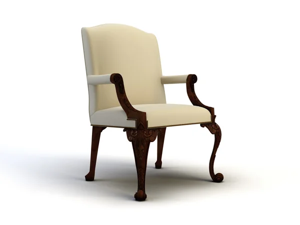 Antique Vintage Wooden Chair Isolated White — Fotografia de Stock