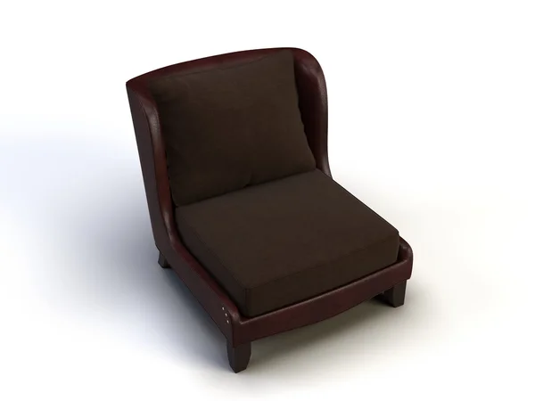 Modern Black Leather Chair Isolated White Background Render Illustration — 스톡 사진