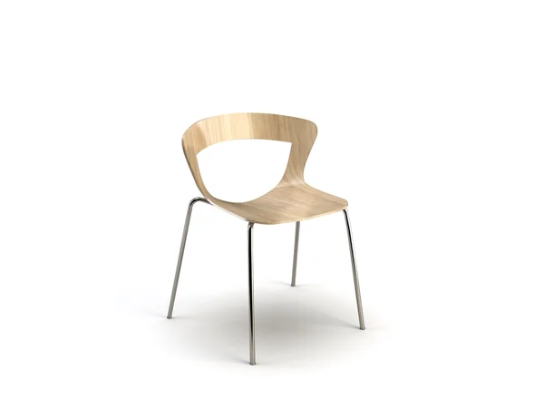 Chair Wooden Frame Isolated White Background — Fotografia de Stock