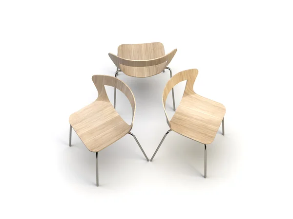 白で隔離される木製の椅子 — Stock fotografie