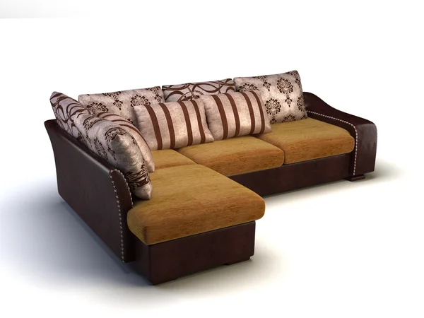 Modernes Sofa Isoliert Auf Weißem Hintergrund — Stockfoto