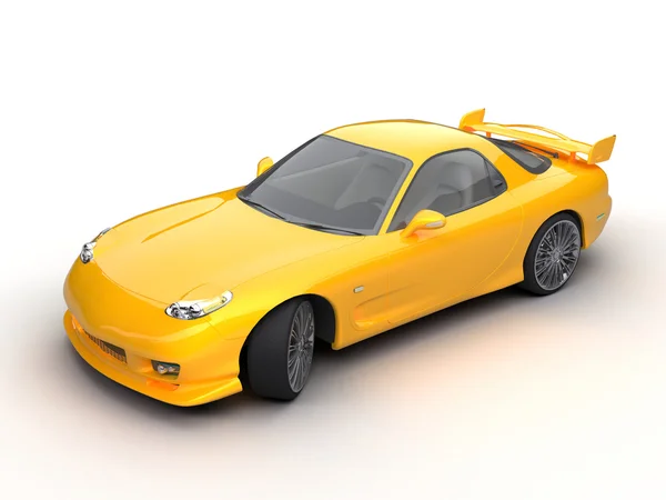 Rendering Yellow Sports Car — Zdjęcie stockowe