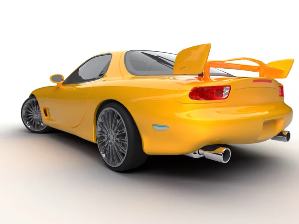 Yellow Sports Car Isolated White — Stockfoto