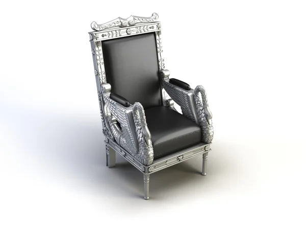 Luxury Black Armchair Isolated Black — Stock Photo, Image