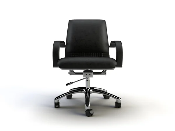 白色孤立的黑色椅子 — 图库照片