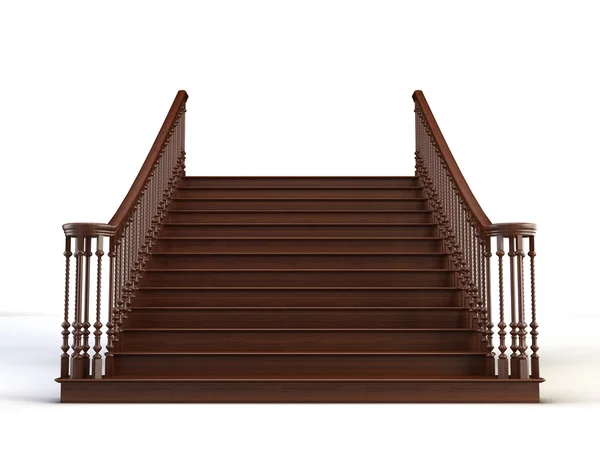 Wooden Steps Isolated White Background — Stock Photo, Image