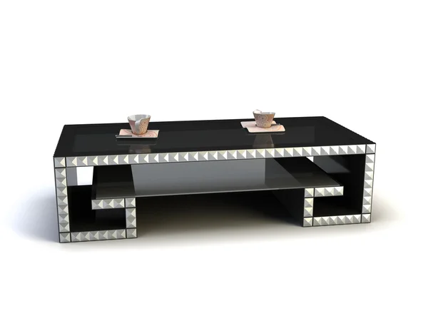 Modern Metal Table Furniture White Background — стоковое фото
