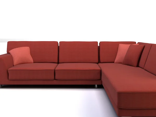Modern Sofa Red Background Rendering — Stockfoto