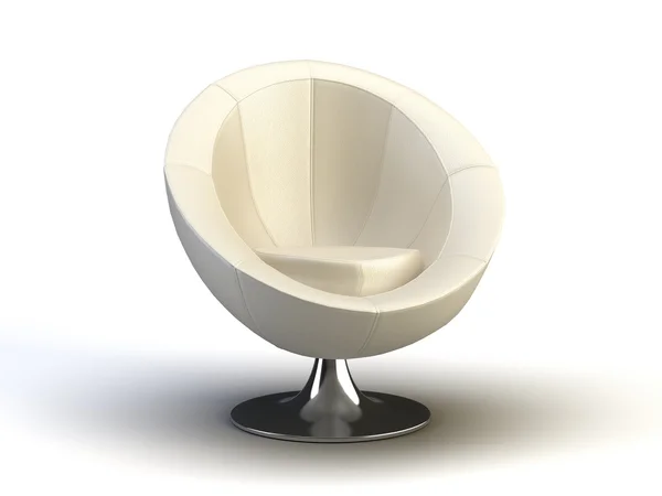 Modern White Leather Chair — Fotografia de Stock