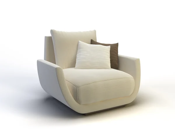 白色背景的现代扶手椅 — 图库照片