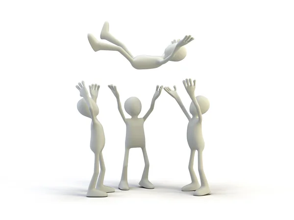 Character Jumping Hands — Fotografia de Stock