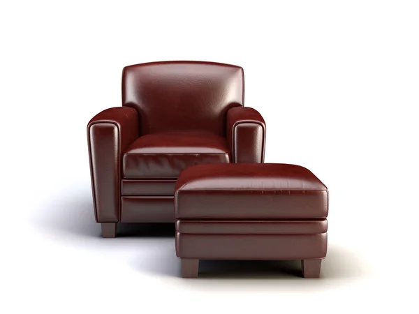 Leather Armchair Isolated White — Foto de Stock