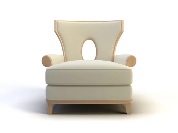 Modern White Chair Isolated White Background — 스톡 사진