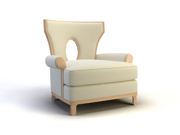 Modern Chair Leather Upholstery Isolated White Background — 스톡 사진