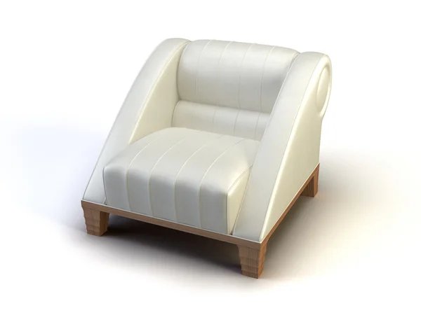 Rendering Modern Leather Sofa Isolated White Background — Zdjęcie stockowe