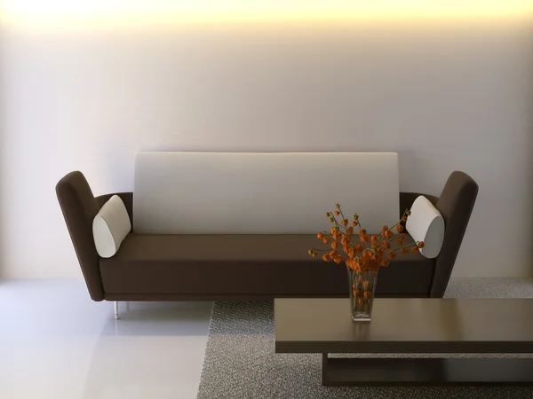 Modern Interior Living Room Rendering — Stockfoto