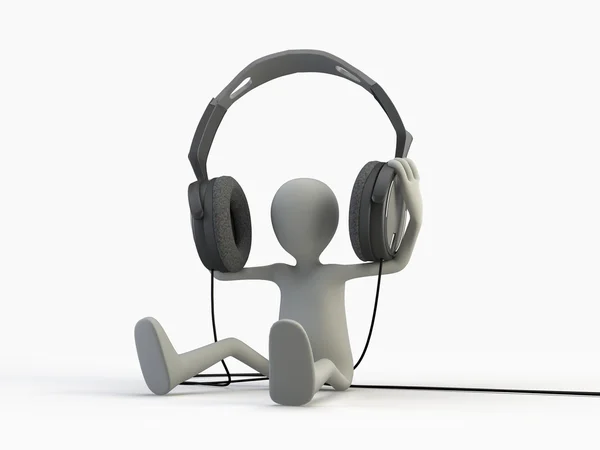 Headphone Headphones Isolated White Background Render Illustration 로열티 프리 스톡 사진