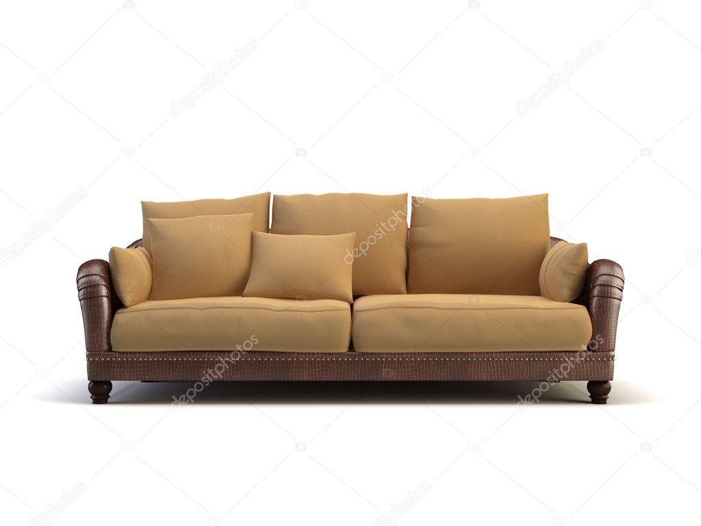 modern luxury leather sofa on white background 