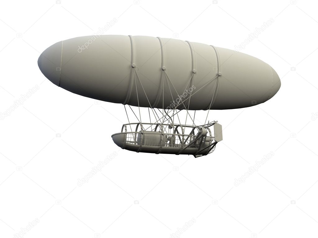 3 d render of a hot air balloon isolated on a white. 