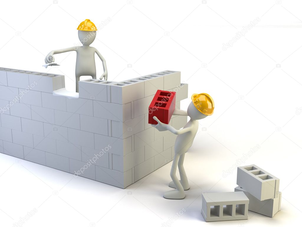 3 d render of a character on construction site 