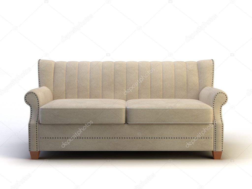 modern leather sofa isolated on white background. 