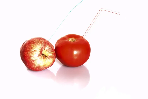 토마토와 사과 — 스톡 사진