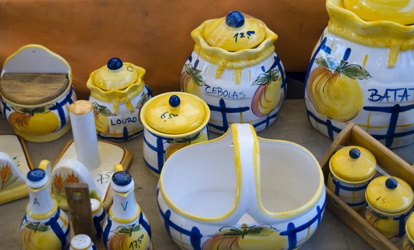 Zestaw kolorowych ceramika ręcznie — Zdjęcie stockowe