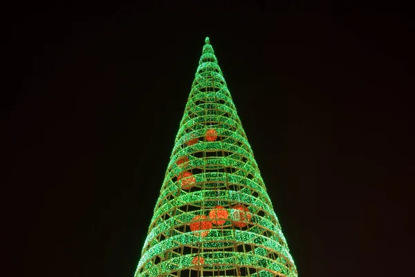 Christmas and New Year illumination tree — Stock Photo, Image