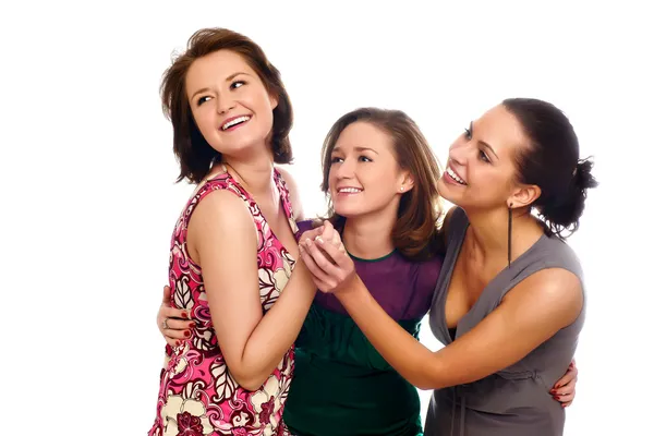 Skupina happy docela smějících se dívek — Stock fotografie