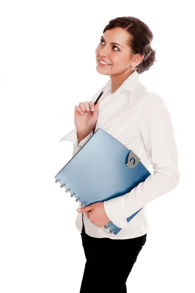 Businesswoman z folderem w ręku — Zdjęcie stockowe